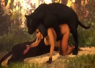 Awesome black panther duo fucking a very curvy lady right here