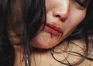 Japanese chick is going to get violated in a guro-style bestiality vid
