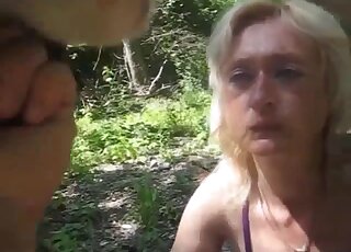 Kinky folks make amateur zoo porn video of wife sucking her dog