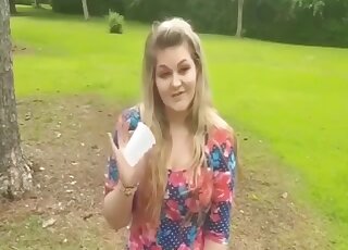 Blonde whore drinks dog pee before sharing real zoophilia