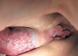 Gorgeous zoophilic pussy showcased up close with a hot surprise