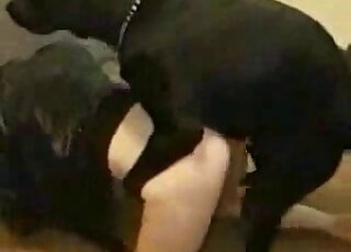 Black animal is fucking a zoophile's gorgeous twat in a taboo vid