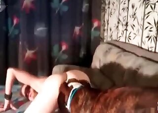 Dog explores a wife’s cunt and gives her the fastest ever fuck