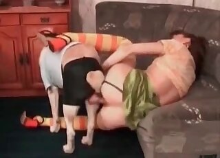 Wife goes mad about role playing and hot sex with her horny dog