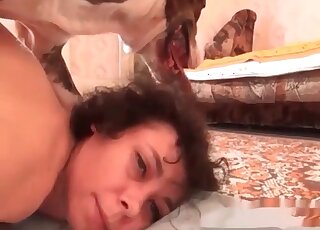 Trained canine bangs tight anal of a hot mature in front of a cam