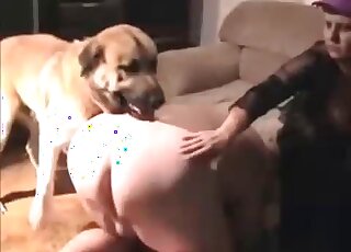 Big-assed mature bitch goes for her canine’s massive dong