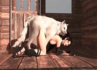 Anime sweetie provides her pussy to a horny beast to fuck doggystyle