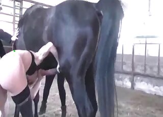 Indoor handjob and blowjob combo from a blonde that loves horses